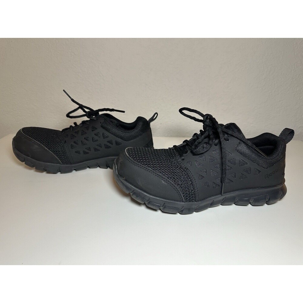 REEBOK Work Sublite Cushion Composite Toe‎ Work Black Shoes MEN 5.5 WOMEN 7.5